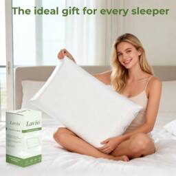 KORVIXA Luxury Pillow Firm Side Support Memory Foam in White - thumbnail 5