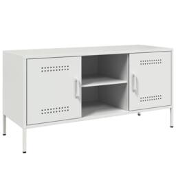 Berkfield Home TV Cabinet White 100.5x39x50.5 cm Steel - thumbnail 3