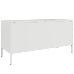 Berkfield Home TV Cabinet White 100.5x39x50.5 cm Steel - thumbnail 8