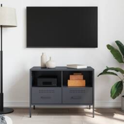 Berkfield Home TV Cabinet Anthracite 68x39x50.5 cm Steel in Dark Grey - thumbnail 3