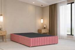 "Chester & Oakley Ravello Plush Divan No Drawers 12""Footboard 26""Headboard in Pink - Size: Small Double" - thumbnail 3