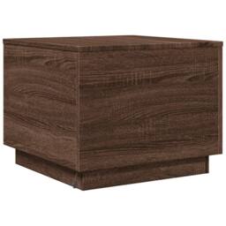 Berkfield Home Coffee Table with LED Lights Brown Oak 50x50x40 cm - Size: 50 x 50 x 40 cm - thumbnail 9