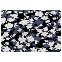 Benjamin Tate Design White Black & Purple Flowers Rug in Natural - Size: Large - thumbnail 1