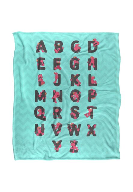 Sesame Street Elmo Alphabet Silky Touch Super Soft Throw Blanket 152 X 127 cm in White - image 1