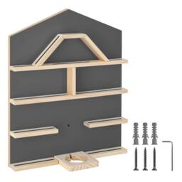 tectake Mylittlestory House Wall Shelf For Up To 50 Tonies in Dark Grey - thumbnail 1