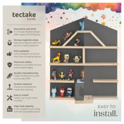 tectake Mylittlestory House Wall Shelf For Up To 50 Tonies in Dark Grey - thumbnail 2