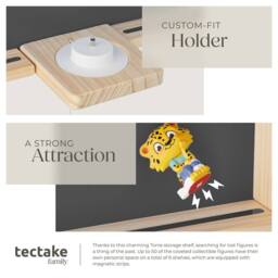 tectake Mylittlestory House Wall Shelf For Up To 50 Tonies in Dark Grey - thumbnail 4
