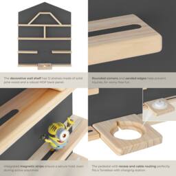 tectake Mylittlestory House Wall Shelf For Up To 50 Tonies in Dark Grey - thumbnail 5