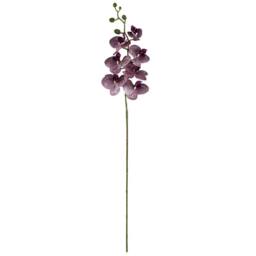 Leaf 70cm Grey Glass Vase Artificial Orchids & Roses Premium in Purple - thumbnail 3