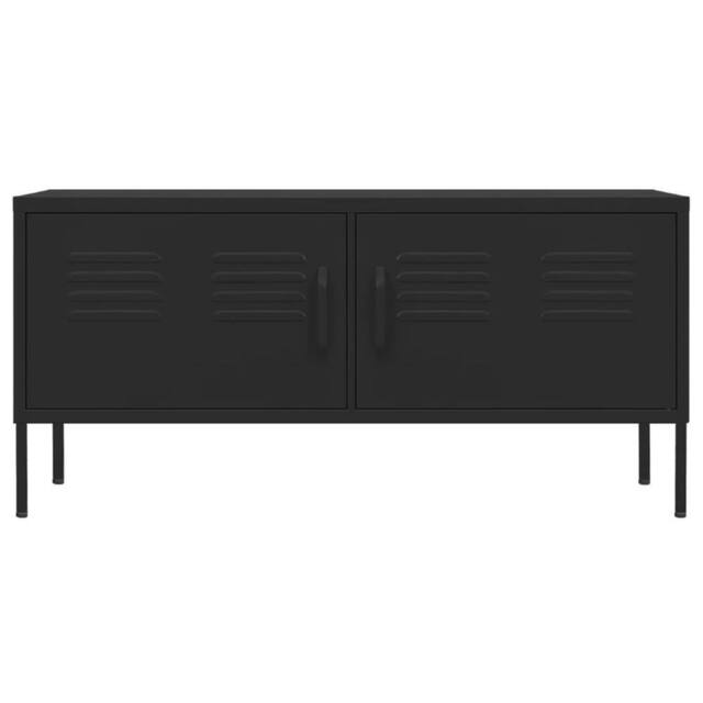 Berkfield Home TV Cabinet Black 105x35x50 cm Steel - Size: 105 x 35 x 50 cm - image 1