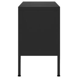 Berkfield Home TV Cabinet Black 105x35x50 cm Steel - Size: 105 x 35 x 50 cm - thumbnail 4