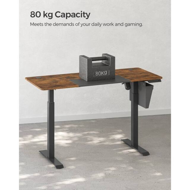 KORVIXA Standing Desk Height Adjustable Desk in Brown - Size: 100 cm - image 1