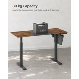 KORVIXA Standing Desk Height Adjustable Desk in Brown - Size: 100 cm - thumbnail 1