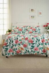 Deyongs Wild Peony Cotton Printed Duvet Set - Size: Double - thumbnail 1