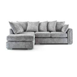 Furniture 786 Chiswick Left Hand Facing Corner Sofa with Footstool in Silver - thumbnail 4
