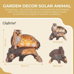 Globrite Solar Owl Family Resin Statue with LED Light Garden Outdoor Ornament - thumbnail 6