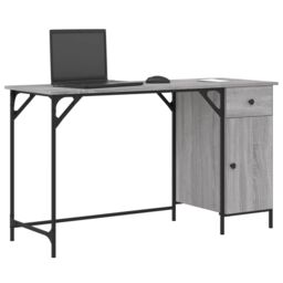 Berkfield Home Computer Desk Grey Sonoma 131x48x75 cm Engineered Wood - Size: 131 x 48 x 75 cm - thumbnail 3