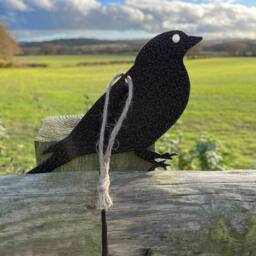 Poppyforge Hanging Finch Garden Art (Pack of 3) - W20 x H13 cm - Black - thumbnail 2