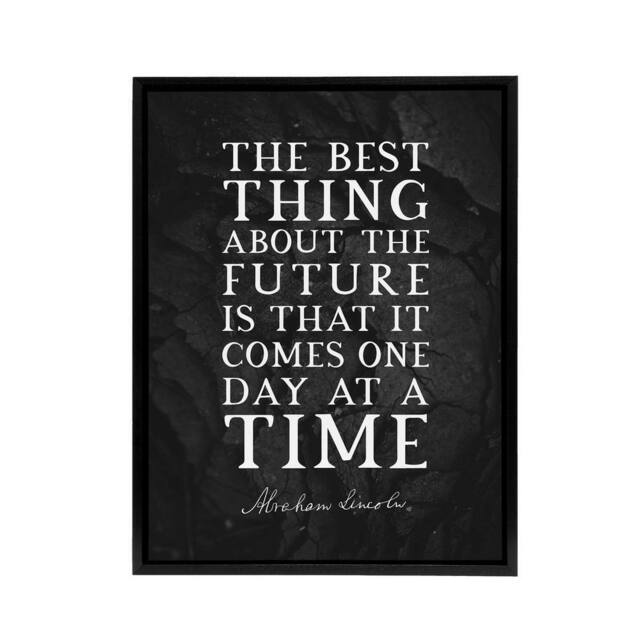 "Artery8 Abraham Lincoln Future Slate Quote Framed Canvas Wall Art Print in Grey - Size: W12"" x H16""" - image 1