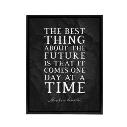 "Artery8 Abraham Lincoln Future Slate Quote Framed Canvas Wall Art Print in Grey - Size: W12"" x H16""" - thumbnail 1