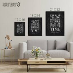 "Artery8 Abraham Lincoln Future Slate Quote Framed Canvas Wall Art Print in Grey - Size: W12"" x H16""" - thumbnail 4