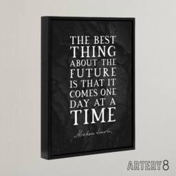 "Artery8 Abraham Lincoln Future Slate Quote Framed Canvas Wall Art Print in Grey - Size: W12"" x H16""" - thumbnail 2