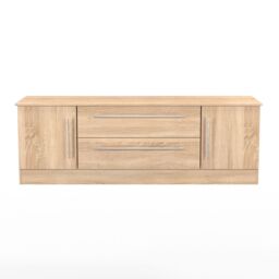 Ready Assembled 2 U Carlton 2 Door 2 Drawer Superwide TV Unit (Ready Assembled) in Light Oak - thumbnail 2