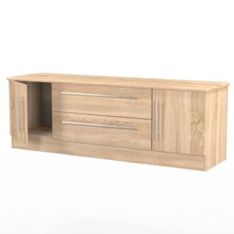 Ready Assembled 2 U Carlton 2 Door 2 Drawer Superwide TV Unit (Ready Assembled) in Light Oak - thumbnail 6