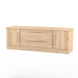 Ready Assembled 2 U Carlton 2 Door 2 Drawer Superwide TV Unit (Ready Assembled) in Light Oak - thumbnail 4