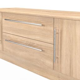 Ready Assembled 2 U Carlton 2 Door 2 Drawer Superwide TV Unit (Ready Assembled) in Light Oak - thumbnail 5