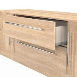 Ready Assembled 2 U Carlton 2 Door 2 Drawer Superwide TV Unit (Ready Assembled) in Light Oak - thumbnail 7