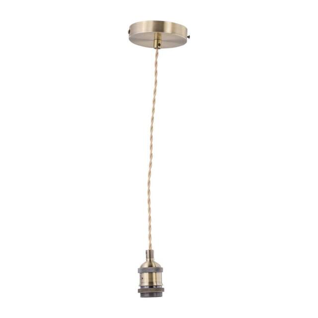 First Choice Lighting Flex - Antique Brass Pendant Kit with Cream Braided Cable in Bronze - image 1