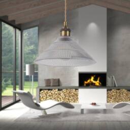 First Choice Lighting Flex - Antique Brass Pendant Kit with Cream Braided Cable in Bronze - thumbnail 7