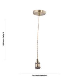 First Choice Lighting Flex - Antique Brass Pendant Kit with Cream Braided Cable in Bronze - thumbnail 8
