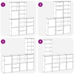 "Berkfield Home Side Cabinets 5 pcs ""ODDA"" White 40x24x79 cm Solid Wood Pine - Size: 40 x 24 x 79 cm" - thumbnail 9