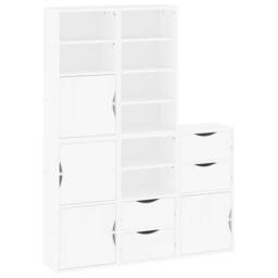"Berkfield Home Side Cabinets 5 pcs ""ODDA"" White 40x24x79 cm Solid Wood Pine - Size: 40 x 24 x 79 cm" - thumbnail 3