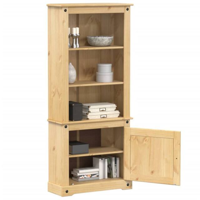 Berkfield Home Highboard Corona 74x38x170 cm Solid Wood Pine in Light Tan - Size: 74 x 38 x 170 cm - image 1
