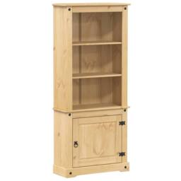 Berkfield Home Highboard Corona 74x38x170 cm Solid Wood Pine in Light Tan - Size: 74 x 38 x 170 cm - thumbnail 2