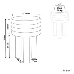Wyld and Coco Handcrafted Aluminium Side Table White 33 x 33 cm - thumbnail 4