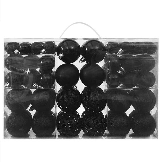 Berkfield Home 100 Piece Christmas Ball Set Black - image 1