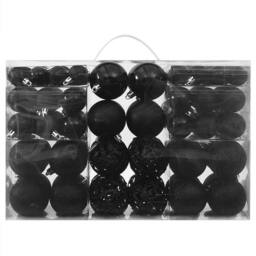 Berkfield Home 100 Piece Christmas Ball Set Black - thumbnail 1