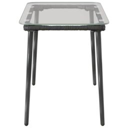 Berkfield Home Garden Table Black 80 x 40 x 45 cm Poly rattan - thumbnail 5