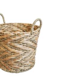Lemon Pavilion Furniture and Decor Water Hyacinth Woven Log Basket with Handles (Set of 2) - Brown - thumbnail 2