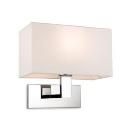 Netlighting Raffles Wall Lamp Chrome with Rectangle Cream Shade in Grey