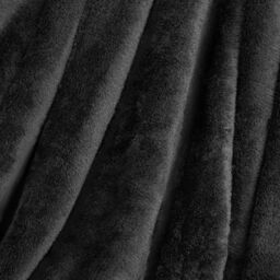 OHS Ultra Soft Flannel Fleece Throw Blanket in Black - Size: 120 cm x 150 cm - thumbnail 2