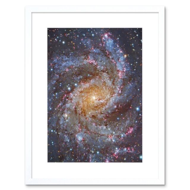 Artery8 Wall Art Print Hubble Space Astronomy NGC 6946 Supernova Fireworks Galaxy Subaru & Red Eclipse Star Cluster Hodge's Complex Artwork Framed - image 1