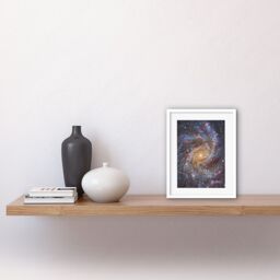 Artery8 Wall Art Print Hubble Space Astronomy NGC 6946 Supernova Fireworks Galaxy Subaru & Red Eclipse Star Cluster Hodge's Complex Artwork Framed - thumbnail 2