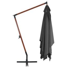 Berkfield Home Cantilever Umbrella with Wooden Pole 400x300 cm Anthracite in Charcoal - thumbnail 3