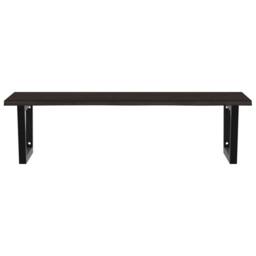 Berkfield Home Elegant Basin Shelf Wall Mounted Steel & Solid Wood Oak in Brown - thumbnail 4