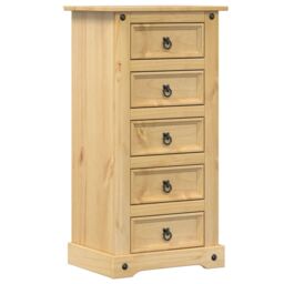 Berkfield Home Bedside Cabinet Corona 53x39x103 cm Solid Wood Pine in Brown - Size: 53 x 39 x 103 cm - thumbnail 2